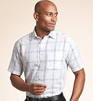 XXXL Blue Harbour Space Dye Checked Shirt