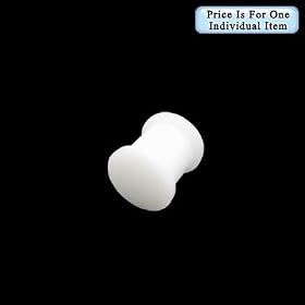 Small Gauge White Flexible Silicone Ear Plug - 0 Gauge