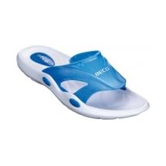 BECO-Damen- E.V.A.- Badepantolette Blau/Weiss - Gr.37-41