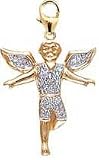 Boy Angel, 14K Gold Diamond Charm