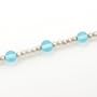Sterling Silver Blue Quartz Necklace, 17"