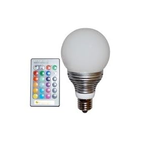 Color Changing LED Globe Light Bulb and Remote (Standard screw-in E27 base)