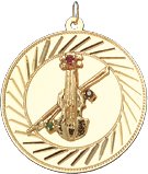 Violin on Disc, 14K Gold Charm