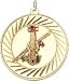 Violin on Disc, 14K Gold Charm