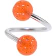 Tangerine Glitter Spiral Twister Belly Ring