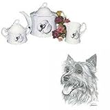 Australian Terrier Tea Set, Porcelain by Rosalinde