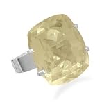 Large Faceted Lemon Quartz Ring in Sterling Silver