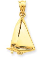 14k Gold Sailboat Charm