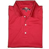 Greg Norman Men's Performance Polo with Shark logo, Cardinal (Size  - L)