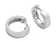 Sterling Silver CZ Huggie Earrings, Size: 15mm x 4mm