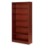 Lorell Six Shelf Panel Bookcase