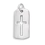 Children's Cross Tag with Cut Out Necklace Pendant Sterling Silver - Includes Chain