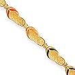 14k 3-D Enameled Single Flip-Flop Bracelet - 7.25 Inch - Lobster Claw