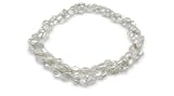 7mm White Biwa Triple strand Freshwater cultured pearl necklace