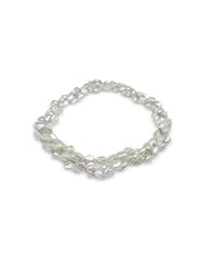 7mm White Biwa Triple strand Freshwater cultured pearl necklace