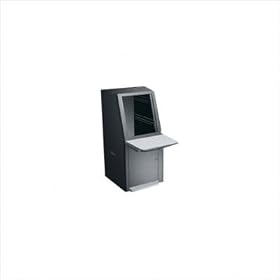 Quiet-Cool Series Single Bay Console, 12 Rackspaces on Top, 17 Degree Slope Color: Light Gray, Bottom Bay Racking Height: 19 1/4" (11U Space)