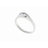 SilverBin Stainless Steel Engagement Style CZ Ring