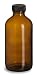 Empty Amber Glass Bottle w/ Screw Cap 8 fl. Oz.