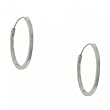 Plain Square Stock Hoop Earrings Solid Sterling Silver - 925