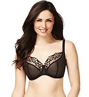Underwired Embroidered Animal Spotted Sheer DD-G Bra