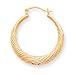 14k Polished Twisted Hollow Hoop Earrings