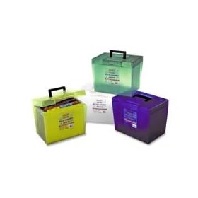 Esselte Pendaflex Corporation Products - File Box, w/ Latch Closures/Handles, Letter, Assorted - Sold as 1 EA - File box holds up to twenty 1/2 thick hanging folders that accommodate letter-size documents. Carry handle flips down for easy storage. Secure with single-latch closure. File box is made 