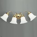 Progress Bathroom & Vanity 4 or More Bulbs Opal Glass Polished Brass