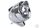 Bullet Headlight with Visor Chrome Bicycle Light