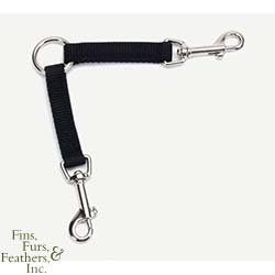 Coastal Pet Nylon Leash Coupler for Walking Two Dogs (Black, 18 inch L x 5/8 inch W)