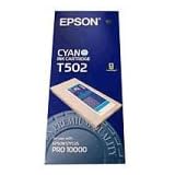 Epson T502 cyan blue dye ink print cartridge stylus Pro 10000 10600