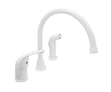 Reliaflow 8 White Kitchen Faucet w/Side Sprayer