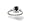 14K White Gold Genuine Emerald-cut Black Onyx and Diamond Ring - Size 4