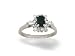 14K White Gold Genuine Emerald-cut Black Onyx and Diamond Ring