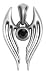Pewter Abstract Guardian Angel Pendant Cord Necklace
