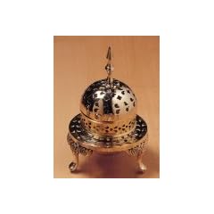 Muslim-Burner aus Messing ca 18 cm x 7 cm zum R�uchern, R�uchergef��, Weihrauchfa�