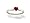 14K White Gold Genuine Heart Ruby and Diamond Ring - Size 4