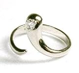 14k Snake Cubic Zirconia CZ White Toe Ring