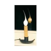 Country Candle Lamp - Electric Windowsill Candleholder - Rustic Brown - 4 Inch
