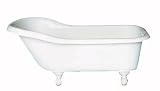 63" Slipper Clawfoot Tub, Raised Back Antique Style, Vintage Collection Tub-white Feet