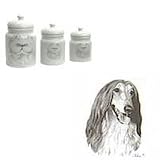 Afghan Hound Canister Set, Porcelain by Rosalinde