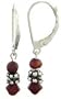 Crimson: Red Cultured Pearl and Bead Earrings
