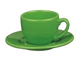 Waechtersbach Solid Green Apple Espresso Cups and Saucers Set of 6