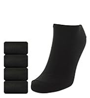 5 Pairs of Cotton Rich Plain Trainer Liner Socks
