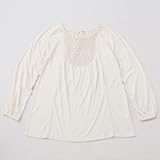 L・I・U 授乳口付 レース使いTシャツ(アイボリー/Mサイズ/母乳育児用授乳服)