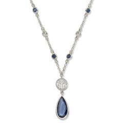 New York Knicks Necklace - Blue W/ White Crystals & Team Logo