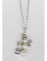 Silverflake -Pearl Snowman Charms- Pearl Snowman necklaces