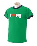 I Love MJ on Adult & Youth Cotton Ringer T-Shirt (in 21 colors)