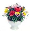 Dollhouse Miniature Flower Arrangement in a Ceramic Pot