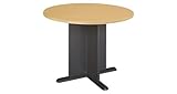 Bush Furniture Round Conference Table, Savannah Beech/Slate