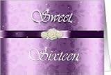 Purple Sweet Sixteen Invitation Card